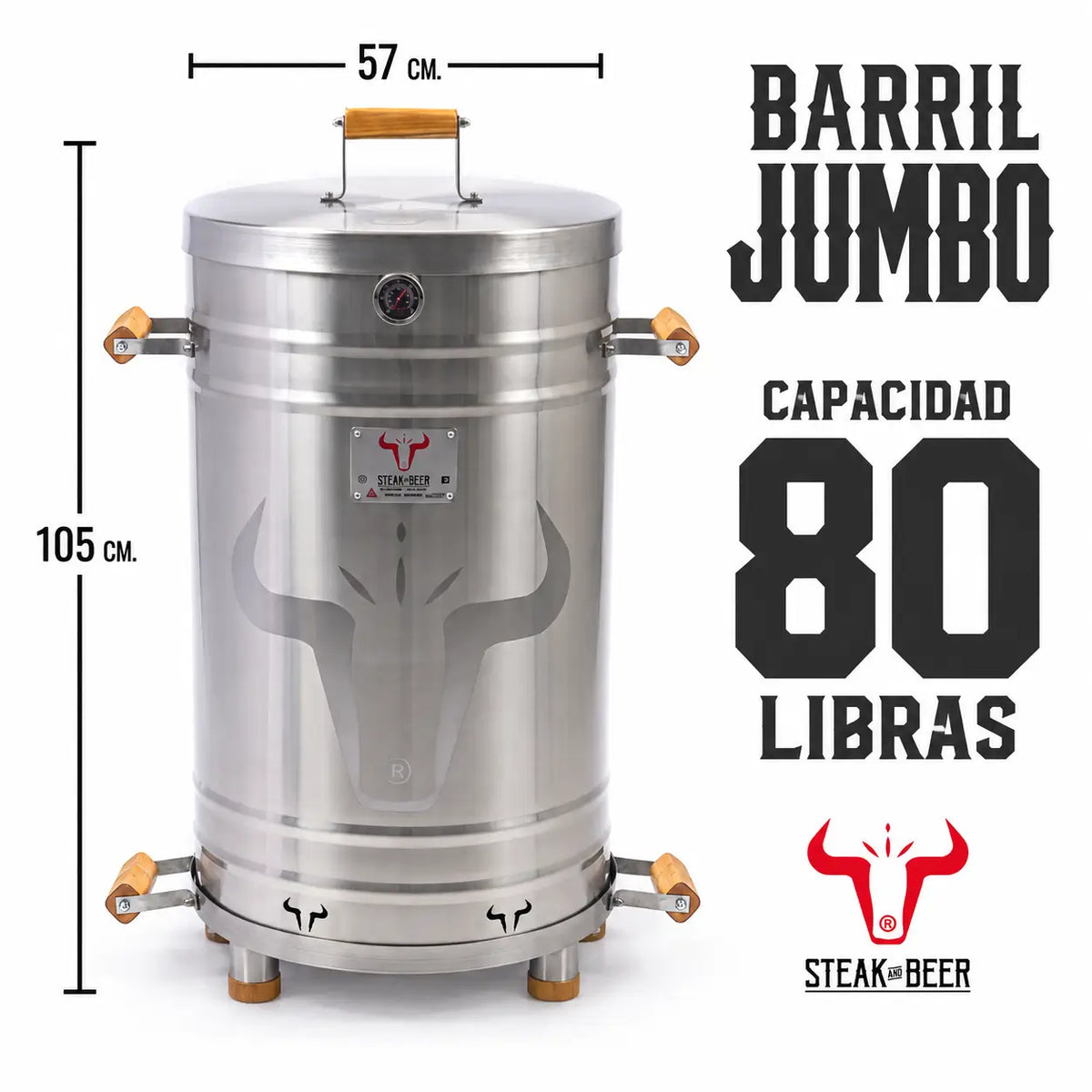 Super Oferta navideña Barril Asador en Acero Inoxidable