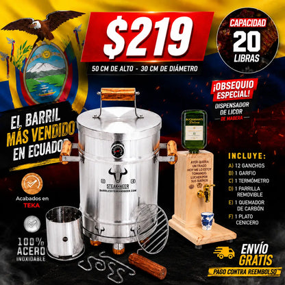 Barril Asador en Acero Inoxidable