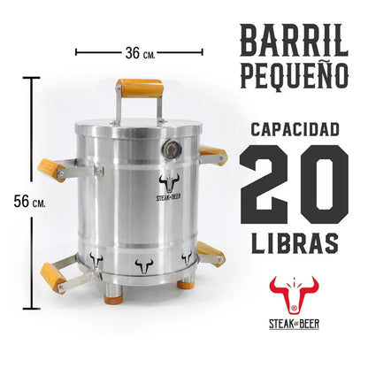 Super Oferta navideña Barril Asador en Acero Inoxidable