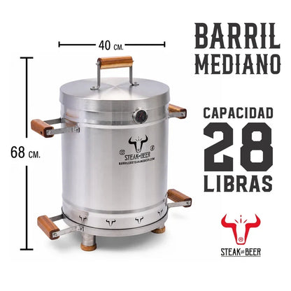 Super Oferta navideña Barril Asador en Acero Inoxidable