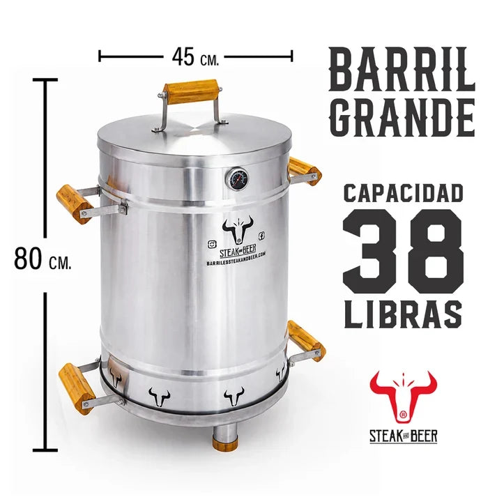 Super Oferta navideña Barril Asador en Acero Inoxidable